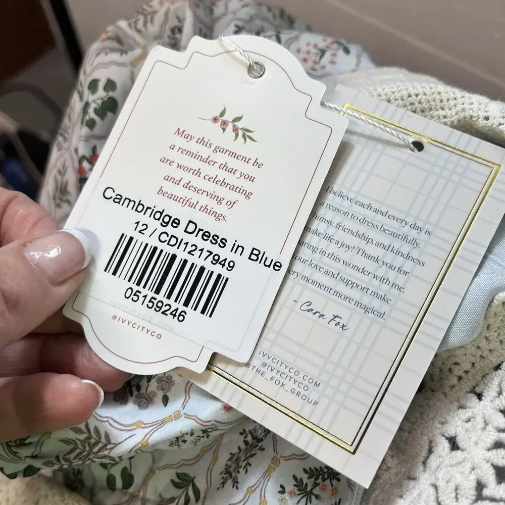 Ivy City Co. Dress size 12 Cambridge In Blue Wildflowers Floral Crochet Lace - Picture 12 of 13